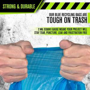 Sacs poubelle industriels bleus HuamaohengchunAluf Plastics 55-60 gallons 1,2 MIL - 38" x 55" - Paquet de 100 - Pour usage industriel - Product Image 5