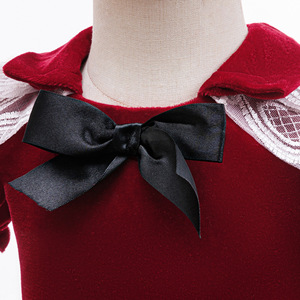 Traje de Falda de Terciopelo Rojo para Niñas, Disfraz de Princesa para Navidad, Accesorios para Vestidos de Fiesta, Bodas, TV y Cine, Venta al Por Mayor - Product Image 4