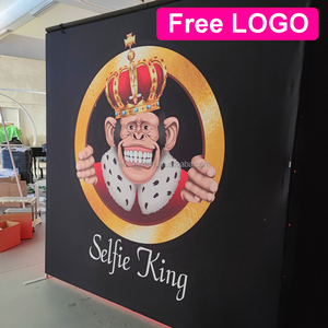 Boîte de photomaton portable en tissu 360 avec logo personnalisé, fond lumineux, style Vogue, avec éclairage LED RVB pour les fêtes - Product Image 3