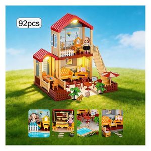 Plastic <b>Doll</b> House DIY Assembly Model with Furniture Accessories Miniature Scene Creative Gift Toy - Product Image 4