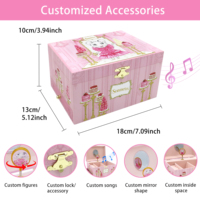 Boîte à musique Princesse Rose pour enfants - Étui à bijoux en papier haut de gamme, musique à cordon et mini miroir, cadeau d'anniversaire pour filles