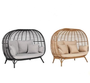 Lit de soleil en osier, <span class=keywords><strong>jardin</strong></span>, Patio, piscine, chaise longue en rotin et aluminium, chaises de soleil d'extérieur - Product Image 6