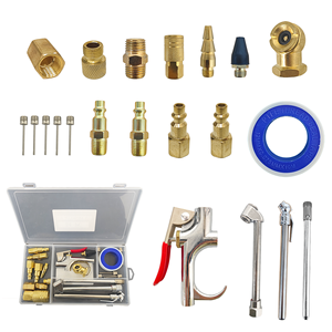 Kit Versatile Pistola ad Aria Compressa, 1/4" NPT con Punta in Gomma e Tappi Industriali, Manometro per Pneumatici e Prolunga da 4 Pollici per Pulizia Profonda - Product Image 1