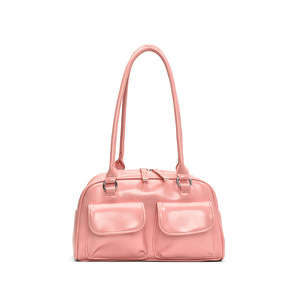 Elegante bolso brillante para mujer, bolso de hombro con diseño de doble bolsillo frontal, bolso versátil para viajes diarios - Product Image 3