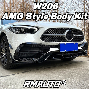 W206 Front Lip AMG Style Body Kit Front Bumper Spoiler Side <b>Splitter</b> Blade Canards Apron Air Vent Trim for Mercedes Benz W206 - Product Image 5