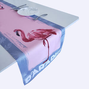 열대 플라밍고 테이블 러너 여름 Aloha 팜 트리 파티 저녁 식사 테이블 장식 러너 - Product Image 3