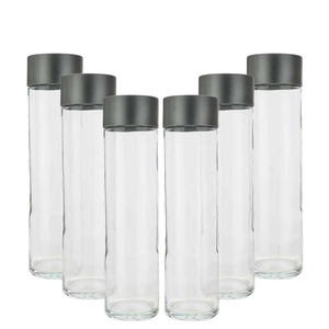 Botella de Agua de Vidrio Cuadrada Transparente Personalizada de 200ml-1000ml, Ecológica, con Serigrafía, Certificada, con Bomba y Tapa de Rosca para Jugo - Product Image 1