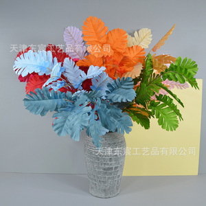 Plantes vertes artificielles Dongchen Crafts, feuilles de Cephalotaxus Fortunei, 13 cm de large, fleurs en soie, décoration de mariage et de maison - Product Image 4