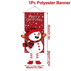 Cartone animato creativo stampato lucido pupazzo di neve di Babbo <span class=keywords><strong>Natale</strong></span> appeso bandiere di stoffa nuova porta del partito decorazioni di <span class=keywords><strong>natale</strong></span> giocattolo regalo - Product Image 2
