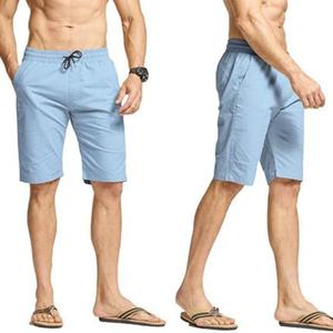 Shorts de sport décontractés en lin pour hommes, personnalisables avec logo, respirants, nouveau design, taille mi-haute, longueur genou, motif cargo, vente chaude - Product Image 3