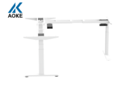 Bureau de bureau exécutif poste de travail moderne en forme de L avec bois de haute qualité 3 jambes métal fer Modem meubles de bureau 1 pièces