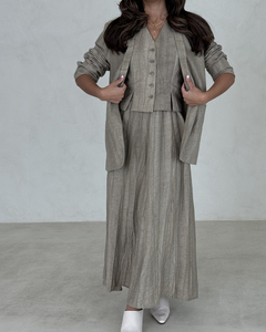 Bộ thời trang kín đáo 3 món gồm áo và chân váy, bộ đồ công sở cho phụ nữ Hồi giáo, kèm blazer - Product Image 2