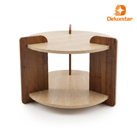 Mesa de Centro Plegable de Madera Moderna Premium, Estética Minimalista, Doble Superficie de Almacenamiento para Sala de Estar, Apartamento, Hotel, Salón