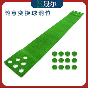 Alfombra de práctica de golf Ss, 45 cm x 335 cm, césped artificial con 12 hoyos para equipos de entrenamiento en interiores y exteriores - Product Image 2