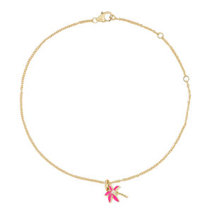 थोक फैशन कस्टम 925 स्टर्लिंग चांदी असली सोना मढ़वाया हथेली तामचीनी और हीरा पायल महिलाओं के लिए - Product Image 1