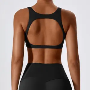 L800796 Custom Active Bras Running Workout Wear Yoga Tank Top Women Gym Fitness Top High Impact Hollow Out Back Sports Bra