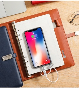 Smart A5 diario in pelle Notebook ricarica Wireless Power Bank telefono Stand Business <span class=keywords><strong>regalo</strong></span> di laurea per la <span class=keywords><strong>festa</strong></span> del papà di San Valentino - Product Image 5