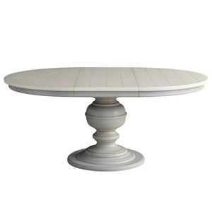 Nuevo producto de fábrica, mesa de comedor retráctil redonda de 52 pulgadas de ancho de <span class=keywords><strong>madera</strong></span> maciza americana de alta calidad <span class=keywords><strong>gris</strong></span> francés - Product Image 2