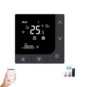 Вентиляторный доводчик с водяным охлаждением центрального охлаждения и нагрева, Wi-Fi, Tuya цифровой приложение Smart Life термостат вентиляции и кондиционирования регулятор температуры