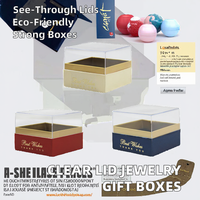 Boîtes en carton kraft pour cadeaux, petites boîtes d'emballage pour cadeaux de fête, petites boîtes à cadeaux avec couvercle transparent pour bijoux