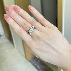 Cincin Mutiara Air Tawar Asli Putih Gaya <span class=keywords><strong>Aurora</strong></span> Populer untuk Perhiasan Wanita Modis - Product Image 4