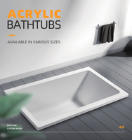 Baignoire encastrée standard en acrylique de luxe SeaWin, surface solide, baignoire à poser