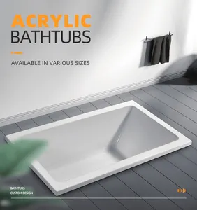 SeaWin Luxury Acrylic Solid Surface Sunken Standard Bathroom Bath Tub Drop In Bathtub