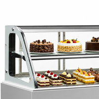 Vitrine à gâteaux en verre courbé, refroidissement maximal par air, contrôle numérique, dégivrage automatique