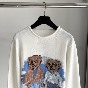 Maglione a Collo Alto in Cotone di Alta Qualità Autunno/Inverno con Design Ricamato di <span class=keywords><strong>Orsetto</strong></span>, Top Elegante in <span class=keywords><strong>Maglia</strong></span> - Product Image 2