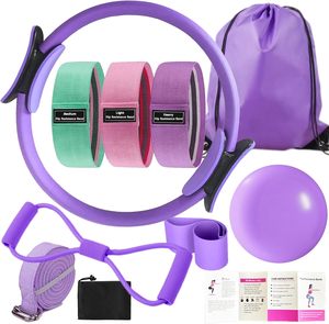 Kit di Pilates Essentials Kit di Pilates Yoga Pilates per gli allenamenti a <span class=keywords><strong>casa</strong></span> con anello di Pilates e Set di palle Booty band figura 8 bande Yoga - Product Image 6