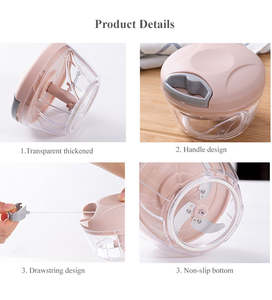 Processador de Alimentos Manual Multifuncional, Picador de Corda de 500/900ml, Liquidificador de Vegetais Livre de BPA para Preparação de Refeições - Product Image 5