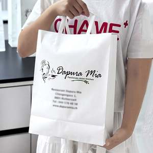 Bolsas de Papel Kraft Impresas Personalizadas para Comida para Llevar, Bolsas de Compras Recicladas para Restaurantes con Asas para Uso en Restaurantes Asiáticos - Product Image 2