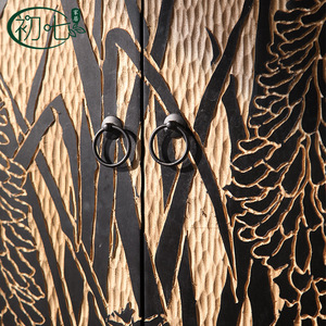 Vintage Style <b>Sideboard</b> Solid Wood Carved High Leg Decorative Cabinet Arched Design Living Room Display Cabinet A2878 - Product Image 3