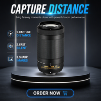 Lente de Zoom Teleobjetivo Nikon AF P 70-300mm VR Usado para Cámaras DSLR con Montura F D3500 D5600 D7500 D7200 D610 D750