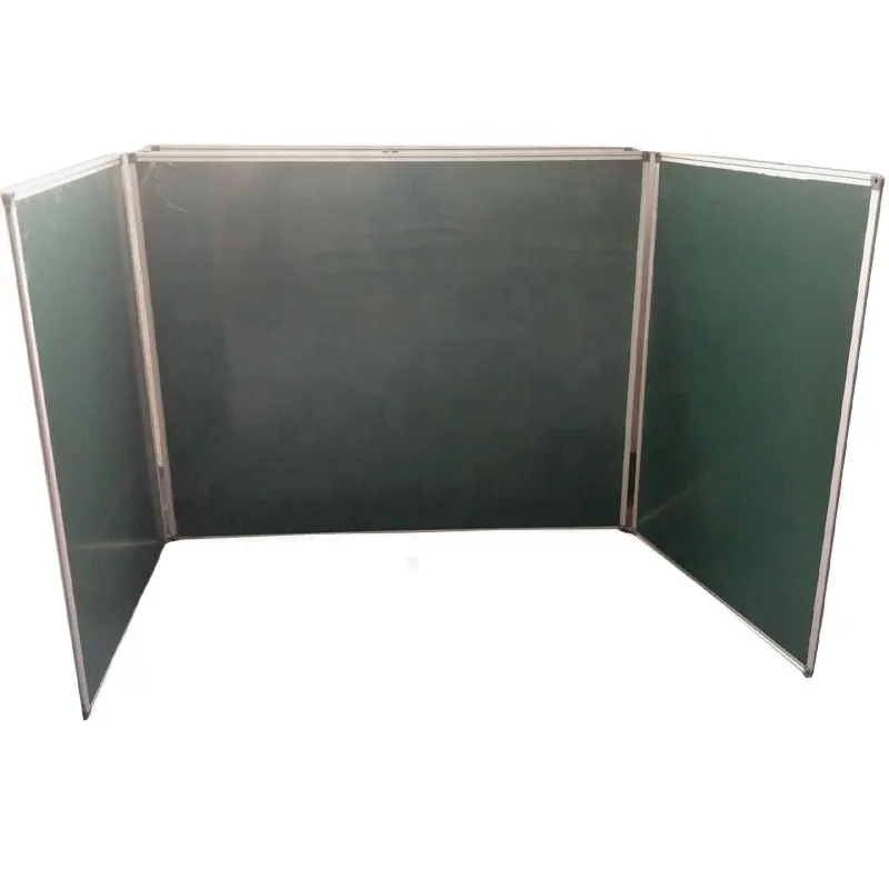 Foldable three-element chalk writing blackboard teaching green board