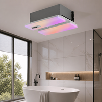 Ventilateur de plafond intelligent 5-en-1 PTC pour salle de bain avec lumière, 1800W, RGB, haut-parleur ambiant, contrôle via application Alexa Google Home