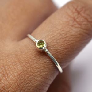 925 Sterling <b>Silver</b> Natural Peridot Cabochon Round 3mm Gemstone Handmade Birthstone <b>Ring</b> - Product Image 2