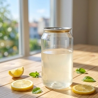Bocaux en plastique PET de qualité alimentaire en gros, 355 ml, transparents, avec couvercle en aluminium pour thé aux perles, jus, café, boissons et eau pétillante