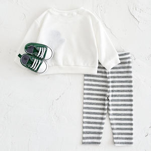 Automne INS enfants à capuche <span class=keywords><strong>caleçon</strong></span> ensemble bébé col rond avec licorne broderie à manches longues deux pièces motif de dessin animé - Product Image 6