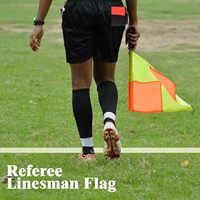 Kit de drapeaux d'arbitre de football professionnel 2 pièces, drapeaux d'arbitre jaunes et rouges imperméables avec sac de transport, cartes d'arbitre, sifflet d'arbitre