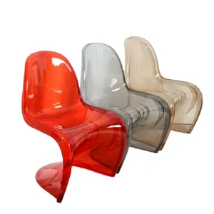 Unique Design Pantone S shaped beauty chair acrylic dining chair negotiate transparent plastic crystal dining chair