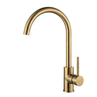 Robinet de cuisine ZOYUE en acier inoxydable 304 finition dorée, à poser sur plan, eau chaude et froide, col de cygne, vente en gros usine