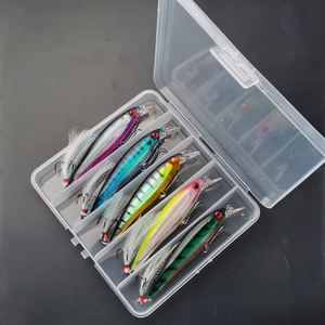 OEM Caja de 5 señuelos de pesca artificiales tipo minnow, duros, flotantes, con ojos 3D láser, 11.2cm 13.6g - Product Image 1