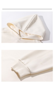 เสื้อฮู้ดพิมพ์โลโก้แบบกำหนดเองคุณภาพสูงเสื้อมีฮู้ดไร้ลายสำหรับทุกเพศพร้อมผ้าคอตตอนผสมโพลีเอสเตอร์ขอบขนาดใหญ่พิเศษ - Product Image 5