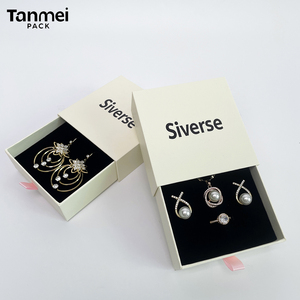 Caja de Embalaje de Joyería con Logotipo Personalizado, Caja de Regalo de Cartón con Cajón para Anillo, Collar, Pendientes, Embalaje de Lujo - Product Image 1