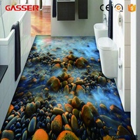 Autocollant de sol en vinyle 3D personnalisé avec motif slogan, impression UV, écologique, imperméable, amovible, respirant, décoration