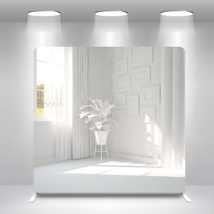 Sfondo per Cabina Fotografica Minimalista Bianco 8x8ft, Struttura in Alluminio Resistente 32mm, Supporto per Sfondo Estetico Puro da Studio - Product Image 1