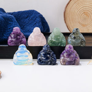 All'ingrosso della fabbrica artigianato di cristallo naturale intagliato a mano quarzo rosa sorriso statua di <span class=keywords><strong>Buddha</strong></span> per la decorazione - Product Image 4