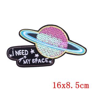 クリエイティブファッションスペースシリーズ刺繍パッチカスタムロケットギャラクシーアイアンオン刺繍パッチ宇宙飛行士 - Product Image 4