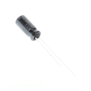 ตัวเก็บประจุแบบ Through Hole ยี่ห้อ Manufacturer Channel 47 uF CAP ALUM 47UF 20% 25V RADIAL TH 25YXM47MEFR5X11 - Product Image 1